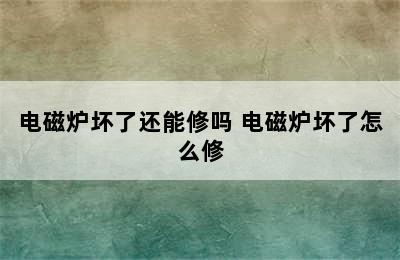 电磁炉坏了还能修吗 电磁炉坏了怎么修